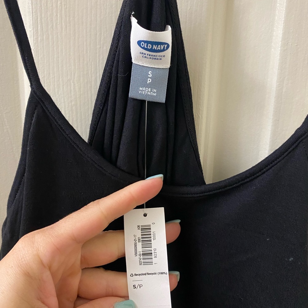 Black Tank with Ruffle Top - Picture 3 of 3